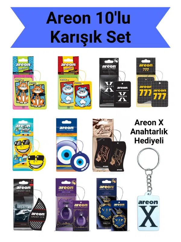 Areon 10'lu Karışık Set (10 Farklı Koku)