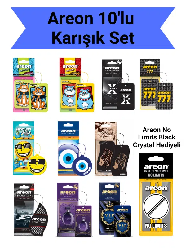 Areon 10'lu Karışık Set (10 Farklı Koku)
