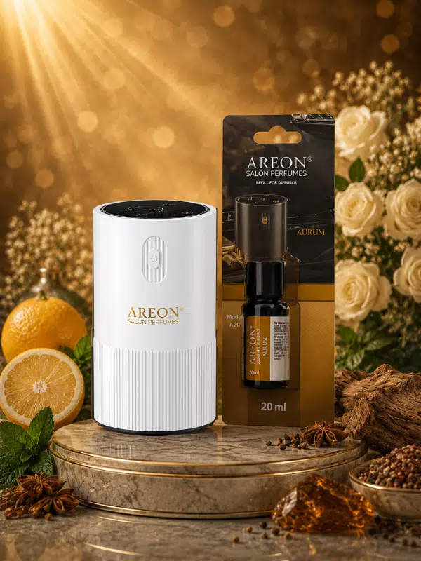 Areon Aromatik Difüzör Beyaz (Pleksi) + Aurum