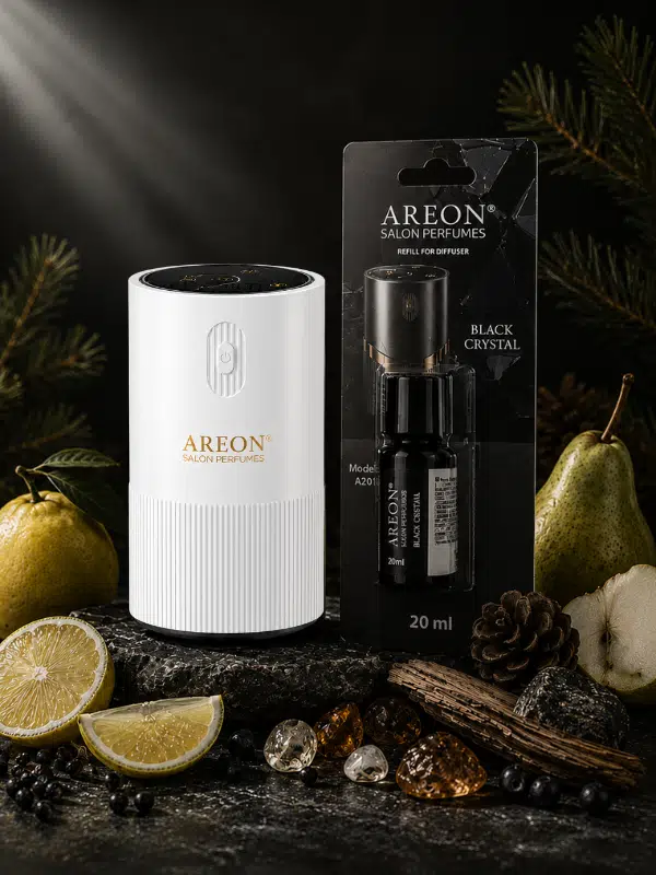 Areon Aromatik Difüzör Beyaz (Pleksi) + Black Crystal