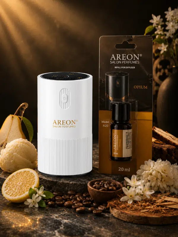 Areon Aromatik Difüzör Beyaz (Pleksi) + Opium