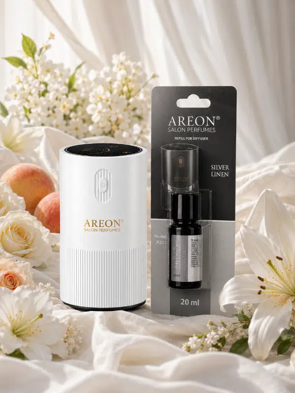 Areon Aromatik Difüzör Beyaz (Pleksi) + Silver Linen