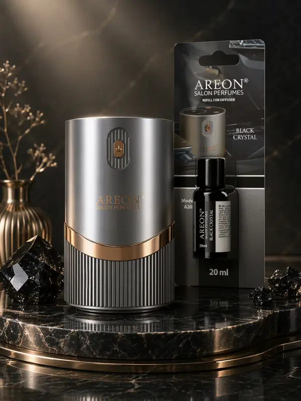 Areon Aromatik Difüzör Gümüş (Lux Metal) + Black Crystal