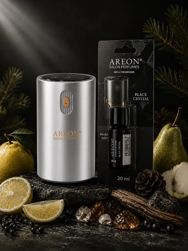 Areon Aromatik Difüzör Gümüş (Klasik Metal) + Black Crystal
