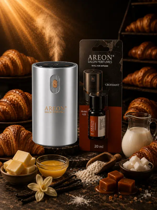 Areon Aromatik Difüzör Gümüş (Klasik Metal) + Croissant