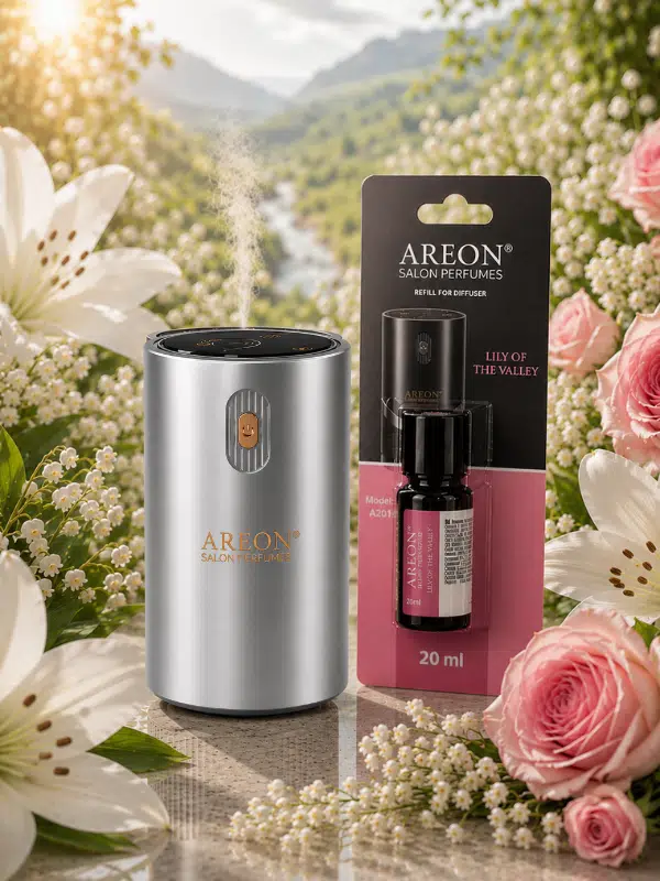 Areon Aromatik Difüzör Gümüş (Klasik Metal) + Lily Of The Valley