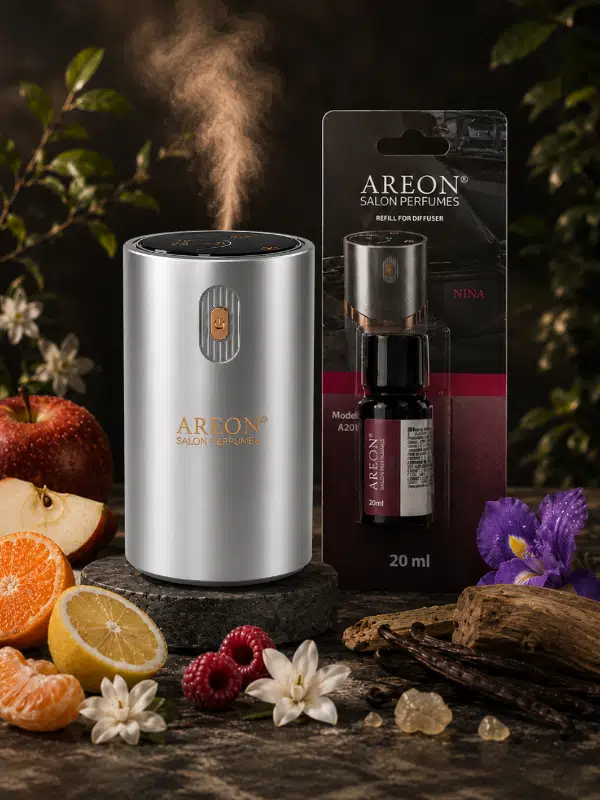 Areon Aromatik Difüzör Gümüş (Klasik Metal) + Nina