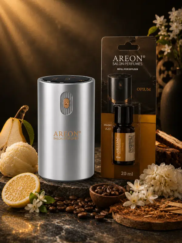 Areon Aromatik Difüzör Gümüş (Klasik Metal) + Opium