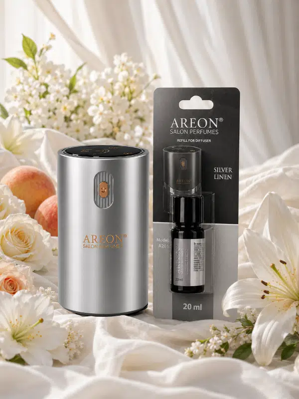 Areon Aromatik Difüzör Gümüş (Klasik Metal) + Silver Linen