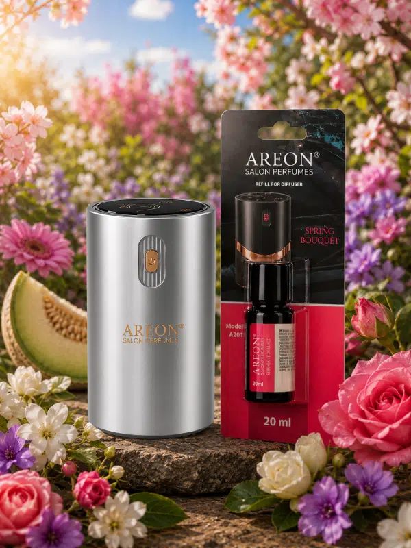 Areon Aromatik Difüzör Gümüş (Klasik Metal) + Spring Bouquet