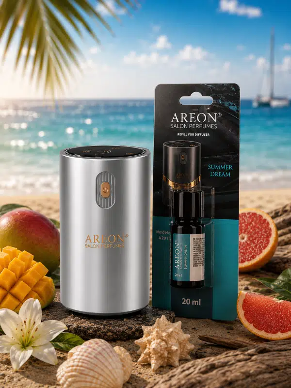Areon Aromatik Difüzör Gümüş (Klasik Metal) + Summer Dream