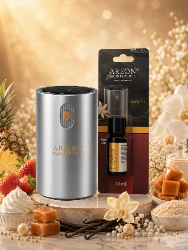 Areon Aromatik Difüzör Gümüş (Klasik Metal) + Vanilla