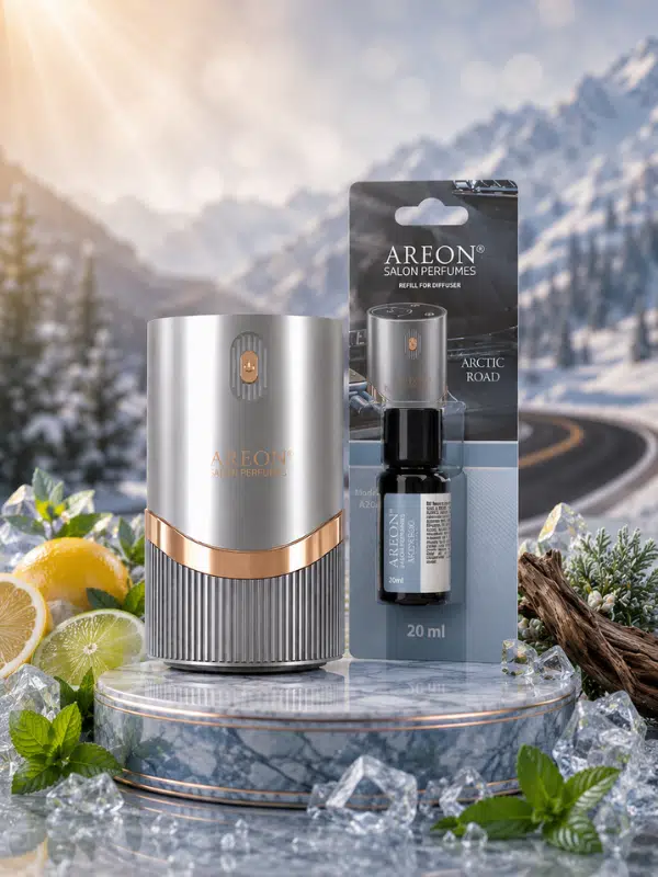Areon Aromatik Difüzör Gümüş (Lux Metal) + Arctic Road