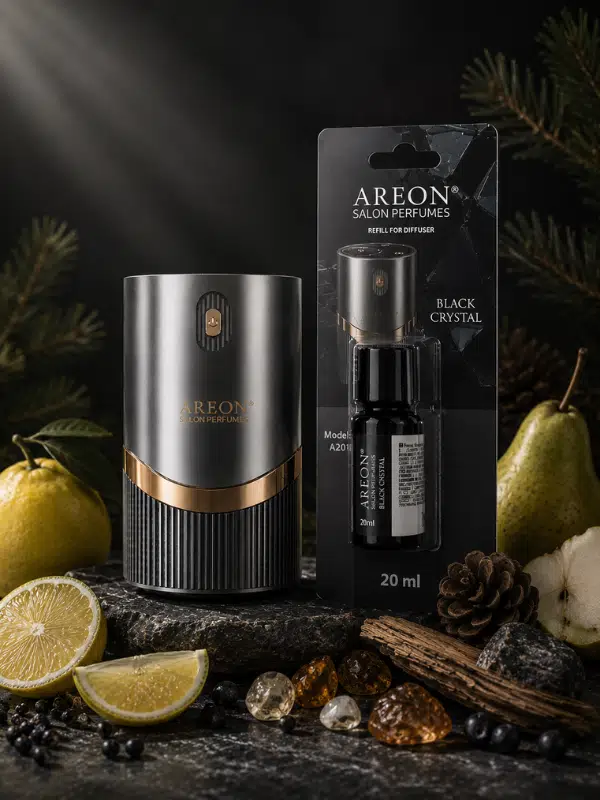 Areon Aromatik Difüzör Gümüş (Lux Metal) + Black Crystal