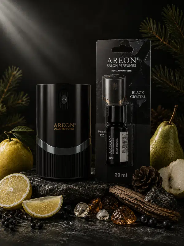 Areon Aromatik Difüzör Siyah (Lux Metal) + Black Crystal
