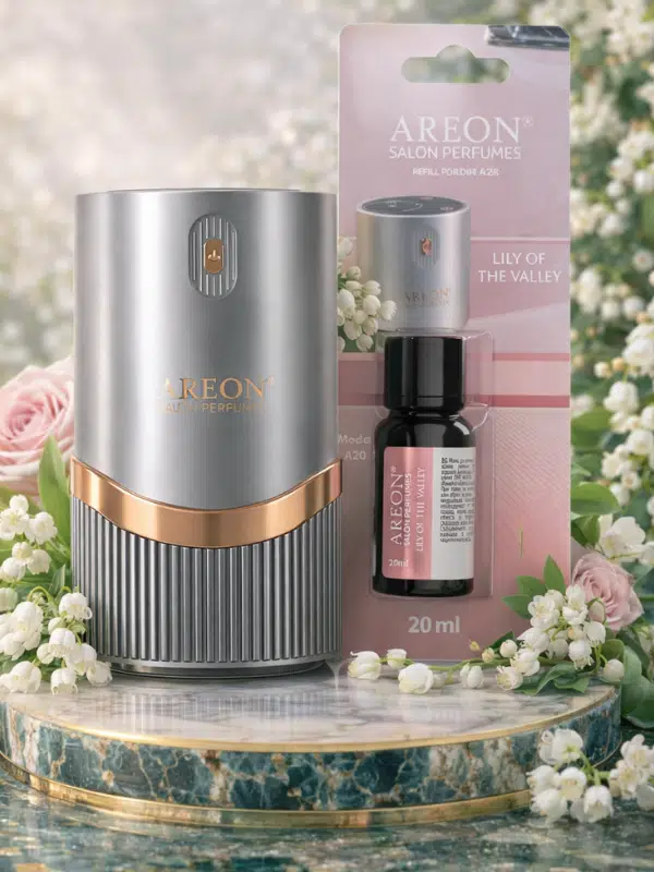 Areon Aromatik Difüzör Gümüş (Lux Metal) + Lily of The Valley