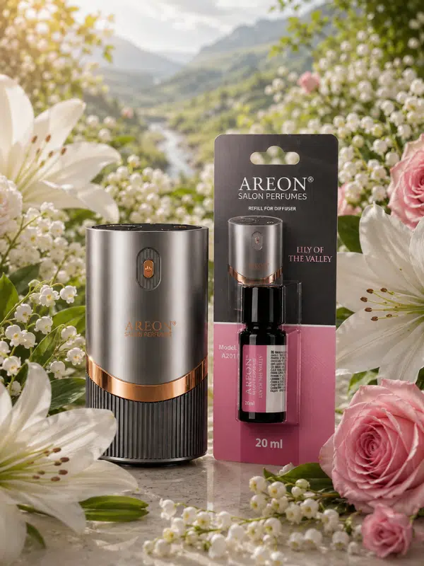 Areon Aromatik Difüzör Gümüş (Lux Metal) + Lily of The Valley