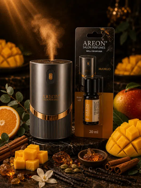 Areon Aromatik Difüzör Gümüş (Lux Metal) + Mango