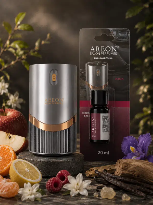 Areon Aromatik Difüzör Gümüş (Lux Metal) + Nina