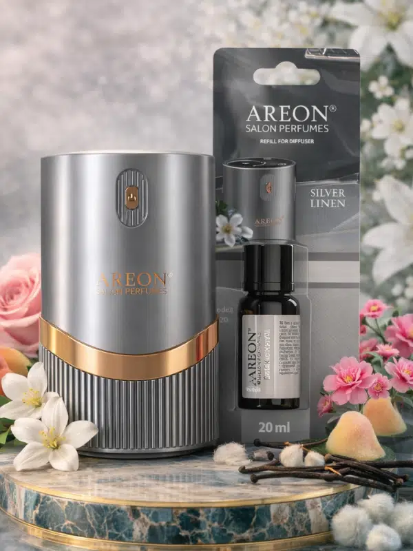 Areon Aromatik Difüzör Gümüş (Lux Metal) + Silver Linen