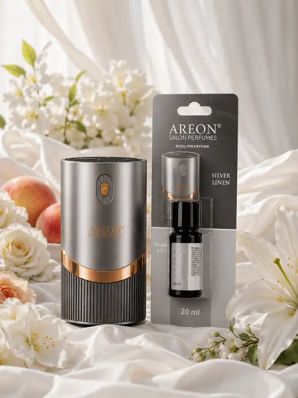 Areon Aromatik Difüzör Gümüş (Lux Metal) + Silver Linen