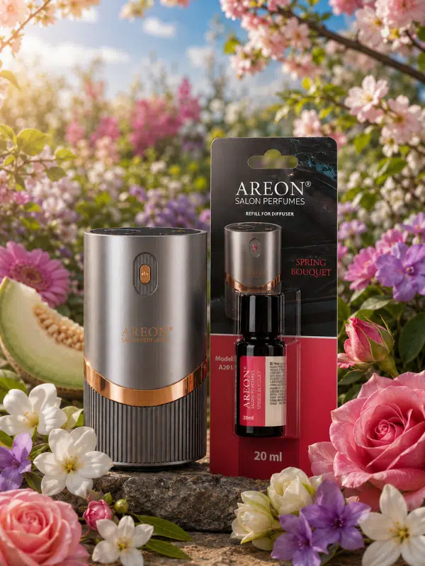 Areon Aromatik Difüzör Gümüş (Lux Metal) + Spring Bouquet