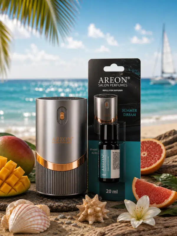Areon Aromatik Difüzör Gümüş (Lux Metal) + Summer Dream