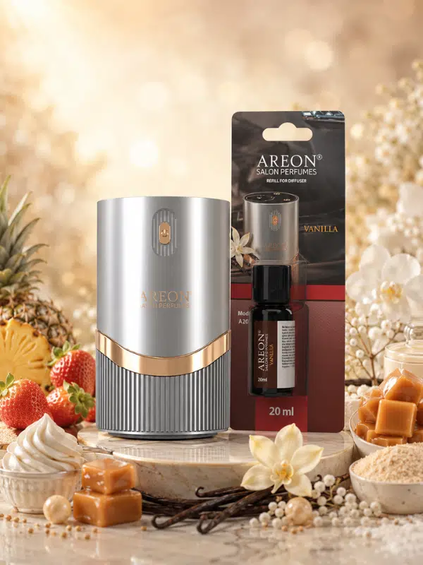 Areon Aromatik Difüzör Gümüş (Lux Metal) + Vanilla