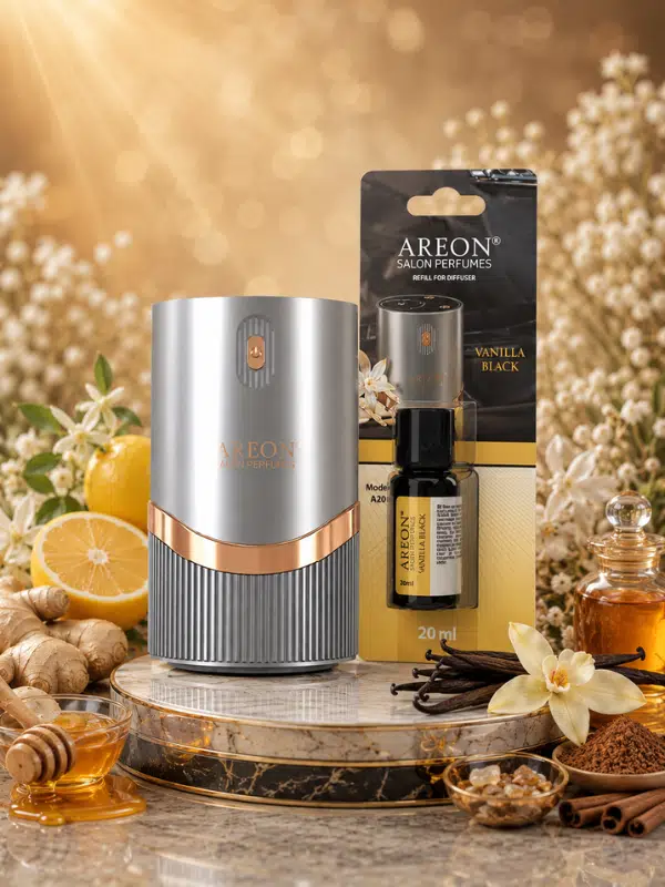 Areon Aromatik Difüzör Gümüş (Lux Metal) + Vanilla Black