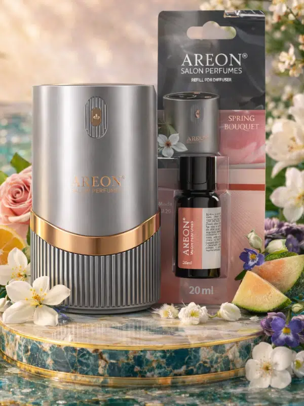 Areon Aromatik Difüzör Gümüş (Lux Metal) + Spring Bouquet