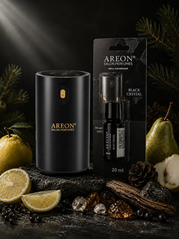 Areon Aromatik Difüzör Siyah (Klasik Metal) + Black Crystal