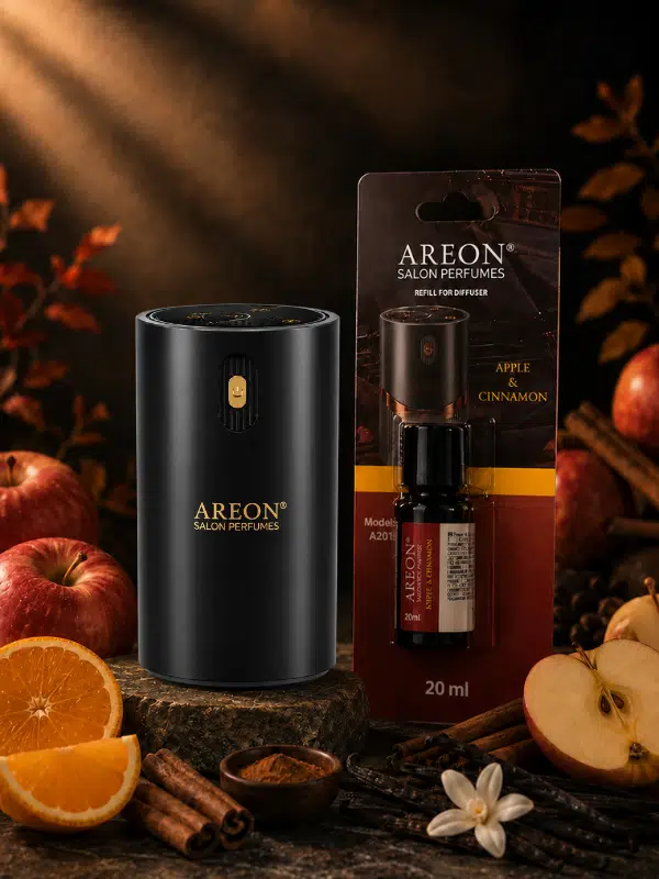 Areon Aromatik Difüzör Siyah (Klasik Metal) + Apple Cinnamon