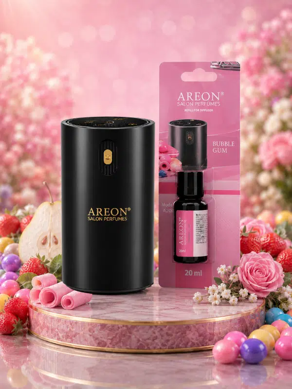 Areon Aromatik Difüzör Siyah (Klasik Metal) + Bubble Gum 