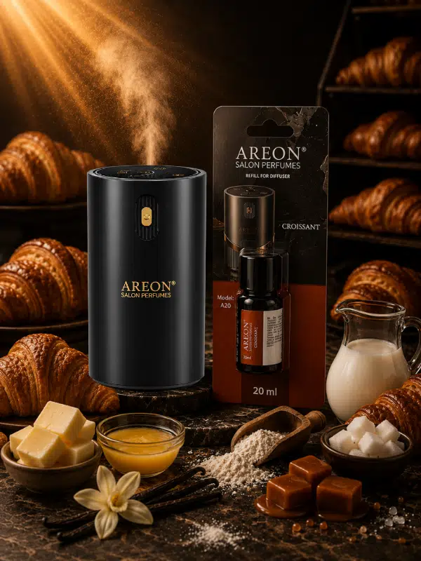 Areon Aromatik Difüzör Siyah (Klasik Metal) + Croissant