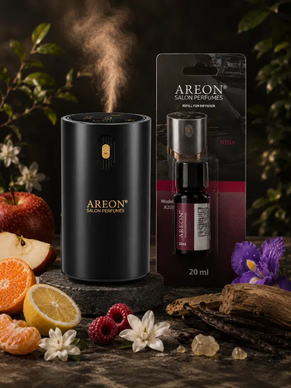 Areon Aromatik Difüzör Siyah (Klasik Metal) + Nina