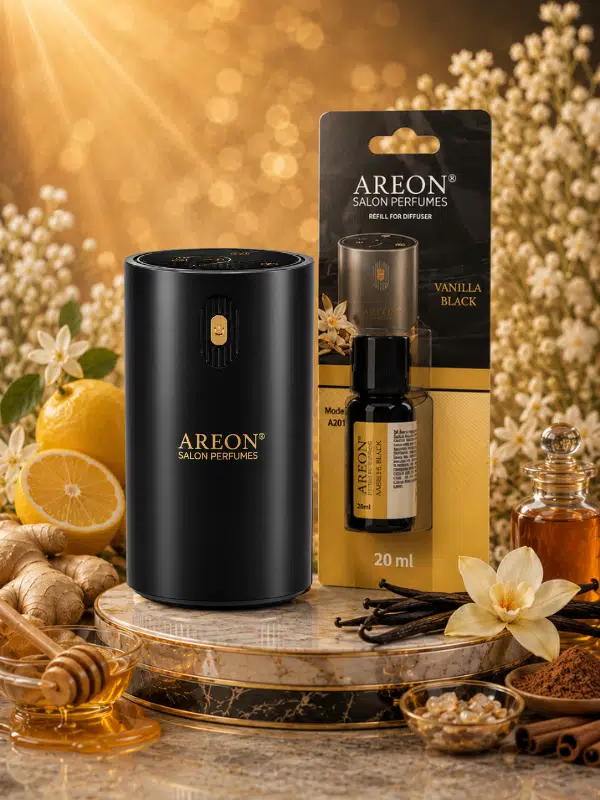 Areon Aromatik Difüzör Siyah (Klasik Metal) + Vanilla Black