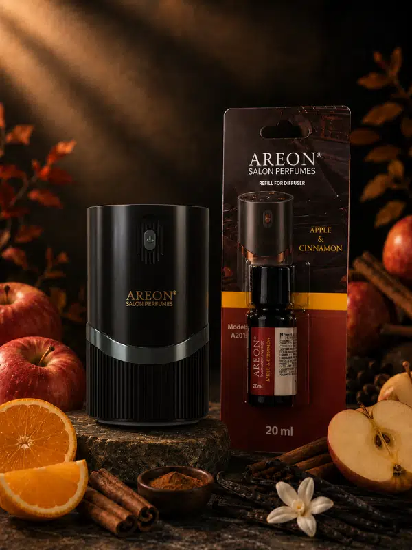 Areon Aromatik Difüzör Siyah (Lux Metal) + Apple Cinnamon