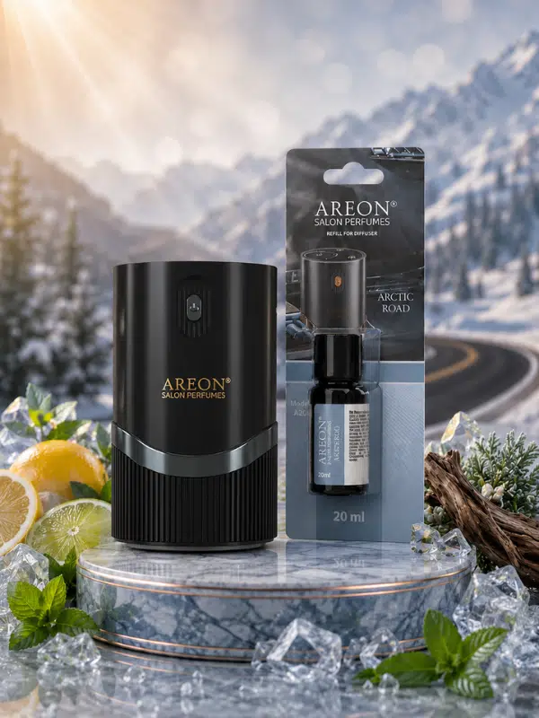 Areon Aromatik Difüzör Siyah (Lux Metal) + Arctic Road