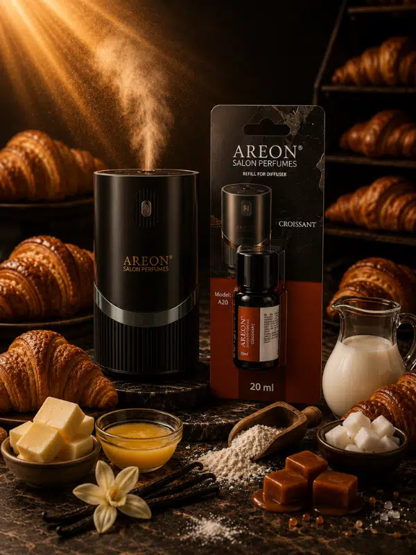 Areon Aromatik Difüzör Siyah (Lux Metal) + Croissant