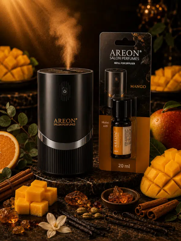 Areon Aromatik Difüzör Siyah (Lux Metal) + Mango