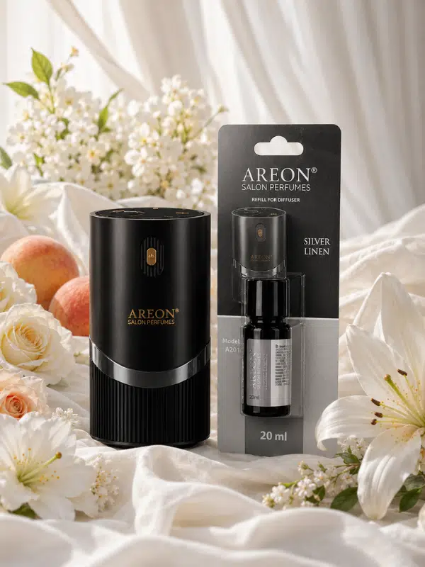 Areon Aromatik Difüzör Siyah (Lux Metal) + Silver Linen