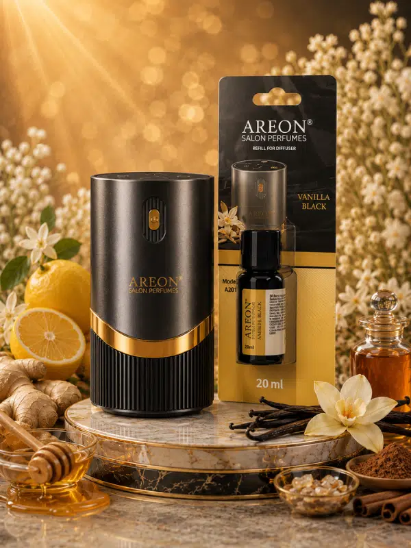 Areon Aromatik Difüzör Siyah (Lux Metal) + Vanilla Black