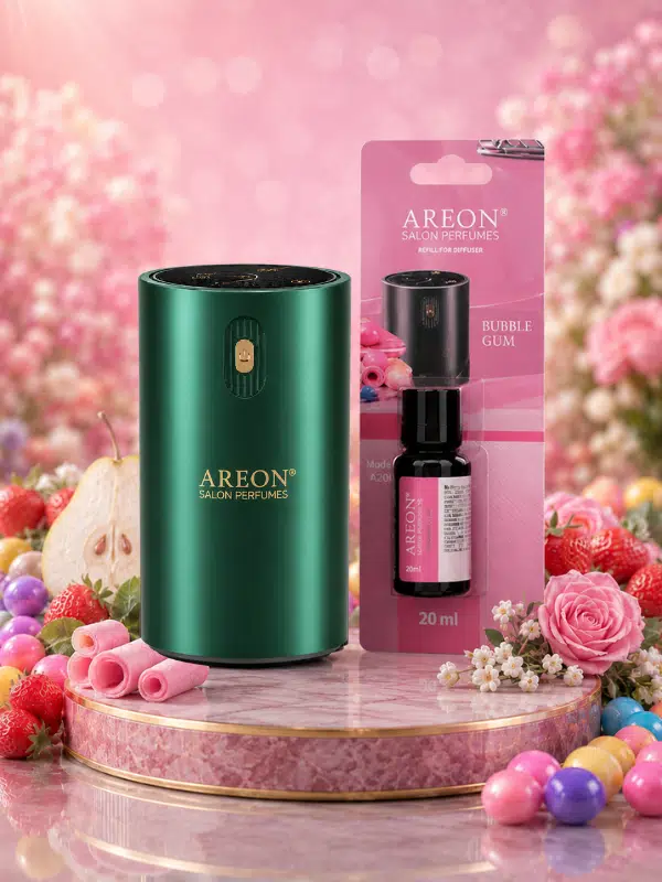Areon Aromatik Difüzör Yeşil (Klasik Metal) + Bubble Gum