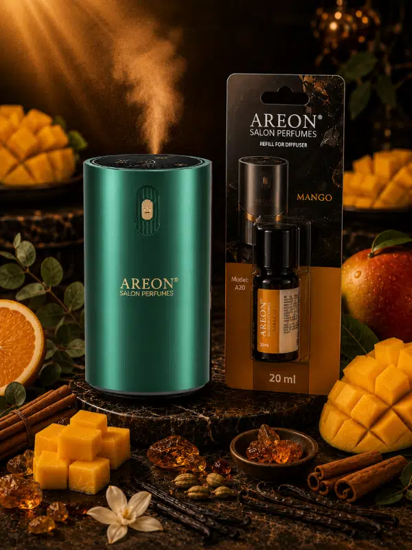 Areon Aromatik Difüzör Yeşil (Klasik Metal) + Mango 