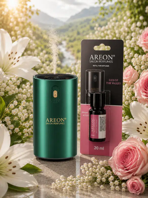 Areon Aromatik Difüzör Yeşil (Klasik Metal) + Lily Of The Valley