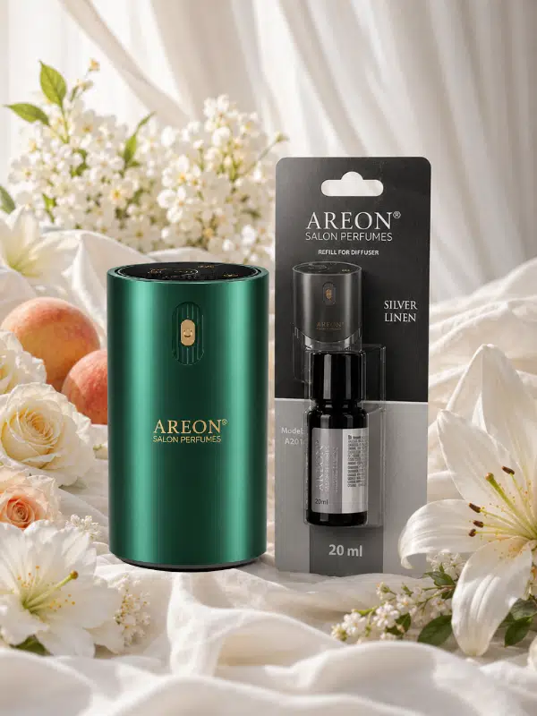 Areon Aromatik Difüzör Yeşil (Klasik Metal) + Silver Linen