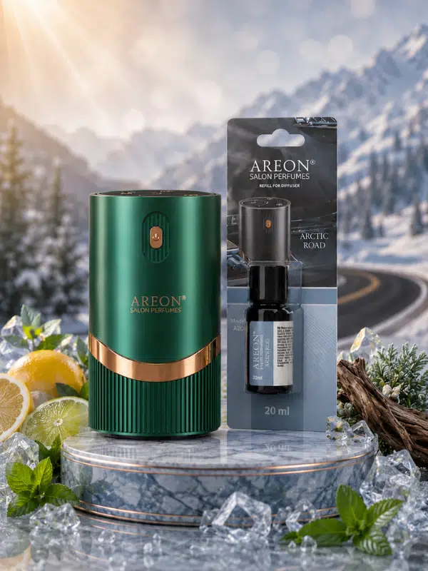 Areon Aromatik Difüzör Yeşil (Lux Metal) + Arctic Road