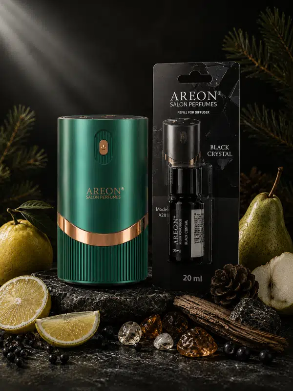 Areon Aromatik Difüzör Yeşil (Lux Metal) + Black Crystal