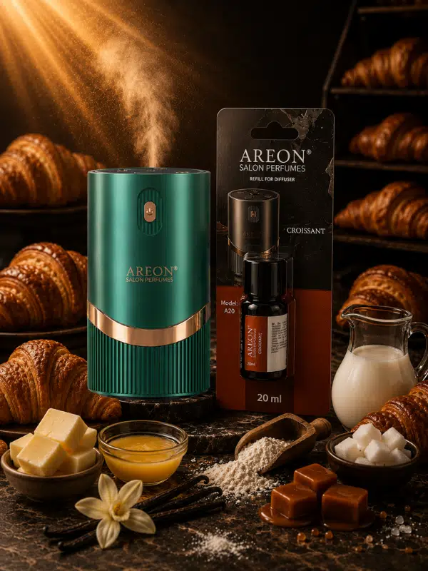 Areon Aromatik Difüzör Yeşil (Lux Metal) + Croissant