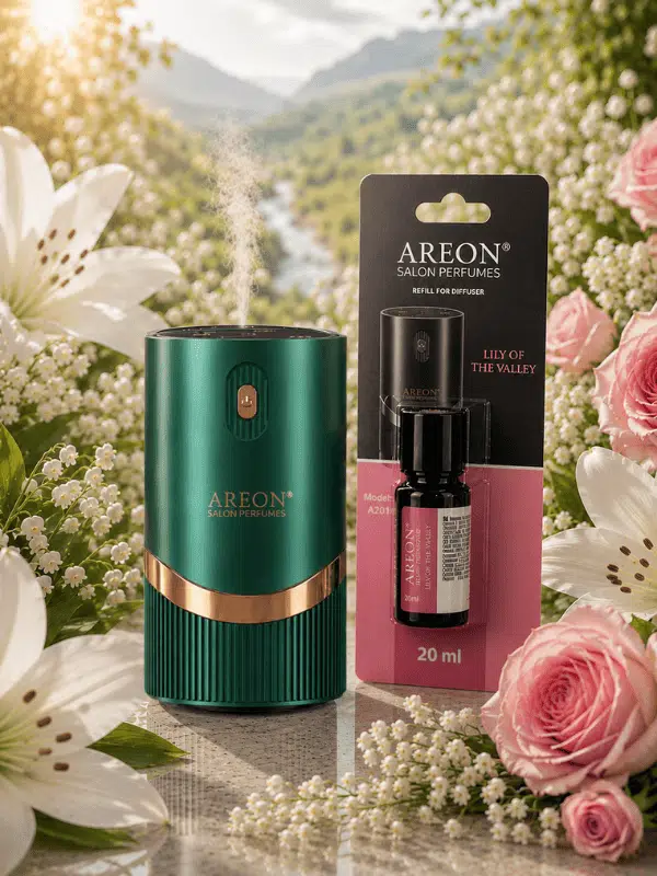 Areon Aromatik Difüzör Yeşil (Lux Metal) + Lily Of The Valley